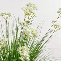 Tanaman Hijau Buatan, Rumput Buluh, Rumput Bawang, Baby's Breath, Rumput Dogtail, Tanaman Pot untuk Fotografi, Dekorasi Jendela