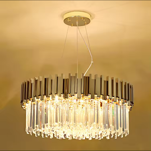 High-Grade Modern Golden LED Crystal Chandelier Luxury Lobby's Stainless Steel Iron <b>AC</b> Powered <b>AC</b> Light Source <b>Room</b> Lighting - Product Image 3