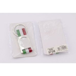 Portachiavi in Vetro con Bandiera Italiana 25mm Design Cavo Elegante e Resistente - Product Image 2