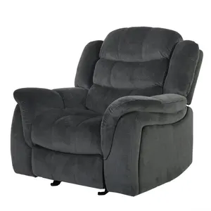 Super Comfortable Suede Fabric home theater sofa swivel glider recliner chair with rocking