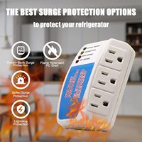 Protector de voltaje de alimentación monofásico de tres salidas 1440 vatios sobretensiones refrigerador toma de corriente enchufable enchufes