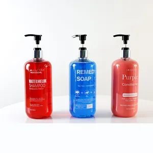 Refrescante melancia shampoo condicionador árvore de chá e hortelã lavagem do corpo Shampoo condicionador e lavagem do corpo 3-in-1 set