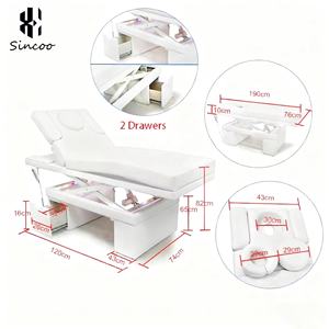 Fabricante de cama de masaje eléctrica para salón de belleza LED atmósfera luz 3 motores función ajustable cama de belleza eléctrica - Product Image 6