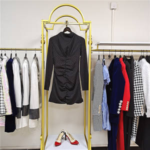 A3358 nuova 2024 a righe Ruffler in <span class=keywords><strong>cotone</strong></span> a collo alto Sumer autunno manica lunga alla moda <span class=keywords><strong>abito</strong></span> aderente <span class=keywords><strong>Mini</strong></span> Club - Product Image 3