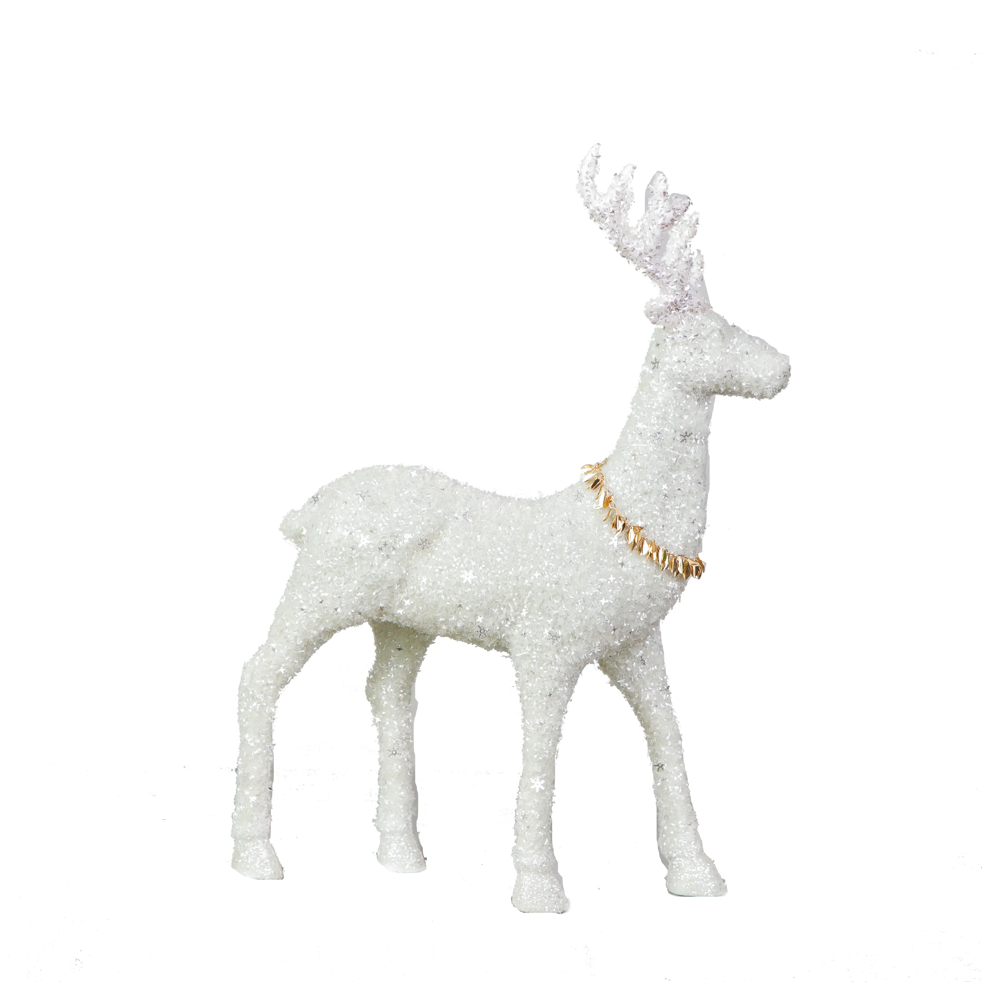 Hot sale elegant white sets Christmas reindeer decoration home ornament
