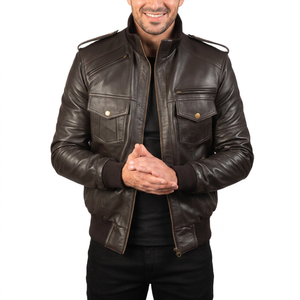 Veste en cuir pour homme, personnalisée, finition mate, veste de moto protectrice, vêtements de course durables, veste en cuir véritable - Product Image 1