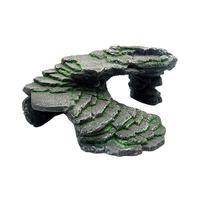 Accessoire pour tortue d'aquarium : Plateforme de repos et d'escalade en résine pour tortue, avec grotte cachette et marchepied, pour séchage au soleil et à l'eau.