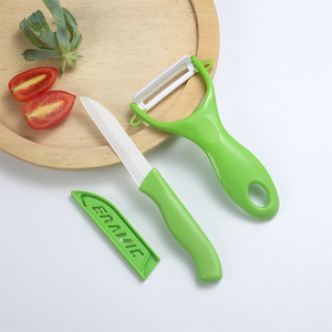 Éplucheur de fruits et légumes en céramique, lame plate, lame anti-rouille, hachoir portable. - Product Image 3