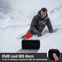Batterie externe haute capacité 5000 mAh, charge multi-ports, lampe torche LED, alarme SOS, prise casque, radio d'urgence portable pour extérieur