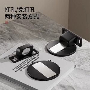 Butée de porte Leves 6102 en alliage de zinc, magnétique, installation sans perçage, pour utilisation au sol dans la salle de bain - Product Image 1