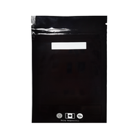 Impression personnalisée noir mat anti-odeur fermeture éclair refermable petit emballage sacs en mylar pochette en aluminium plat