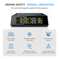 Système de surveillance de la pression des pneus solaire sans fil interne USB pour camions et remorques RV, 6 capteurs, 6 roues