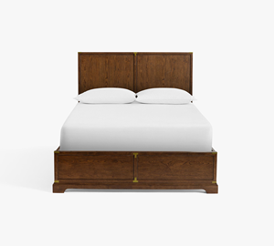 American Country Solid Wood Carved <b>Double</b> <b>Bed</b> American Style Restored Vintage Walnut Finish French Royal Luxury Master Bedroom - Product Image 1
