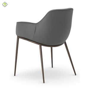 Meubles de salle à manger de luxe Fauteuil à pieds <span class=keywords><strong>en</strong></span> métal <span class=keywords><strong>noir</strong></span> <span class=keywords><strong>Chaise</strong></span> de salle à manger moderne à bras rembourré <span class=keywords><strong>en</strong></span> velours - Product Image 5