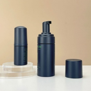 Matte Surface Foam Dispenser <b>Bottle</b> 60ml 150ml PET Face Cleanser Liquid Foaming Mousse <b>Pump</b> <b>Bottle</b> Black 100ml Cleanser <b>Bottle</b> - Product Image 1