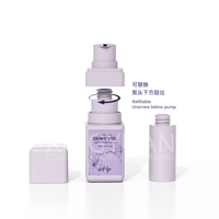 Flacon pompe airless carré en plastique personnalisable 15ml 30ml 50ml pour emballage de lotion et sérum de soin, anti-oxydant et anti-fuite