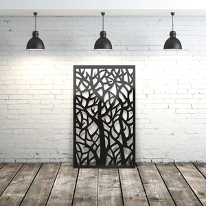 Nouveau style <span class=keywords><strong>MetalArt</strong></span> Laser Cut Metal Black Tree Leaves Écran de clôture de confidentialité - Product Image 1