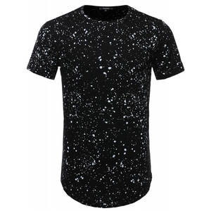 เสื้อยืดสีดำสำหรับผู้ชายเสื้อยืดแขนสั้นพิมพ์ลายสาดสีขาวระบายอากาศได้สำหรับทั้งชายและหญิง - Product Image 1