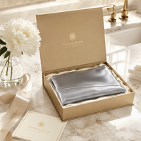 Taie d'oreiller en satin de soie de mûrier 100% pure 22 Momme avec bordure élégante et fermeture éclair, anti-âge, pour soins capillaires, multicolore, vente en gros