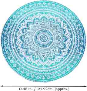 Bohemian Beach Blanket <b>Mat</b> Sand Proof <b>Large</b> Microfiber Floral Printed Boho Tassel Turkish Round Beach Towel - Product Image 5