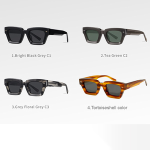 แว่นกันแดดทรงเหลี่ยมสไตล์เรโทรวินเทจ ปี <span class=keywords><strong>2026</strong></span> จากไท่โจว สำหรับผู้ชายและผู้หญิง รับผลิตแบบ OEM พร้อมโลโก้ กรอบอะซิเตท โพลาไรซ์ - Product Image 3