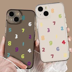 Funda Protectora para Teléfono Móvil de TPU con Diseño de Números Coloridos de Dibujos Animados, Resistente a Impactos, para iPhone X, Xr, Xs, 11, 12, 13, 14, 15, 16, 17, 18 Pro Max - Product Image 1