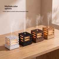 Diffuseur d'aromathérapie à effet feu de camp, humidificateur de bureau en bois, ultrasonique silencieux, capacité 0,5L, cadeau créatif pour chambre à coucher