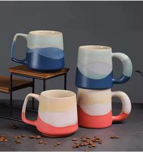 ชุดแก้วกาแฟเซรามิกสไตล์นอร์ดิกเรียบง่าย ขนาด 450 มล. รุ่น Retro ใช้ซ้ำได้ ปลอดภัยสำหรับอาหาร  รับสกรีนโลโก้ สำหรับใช้ในบ้านและออฟฟิศ - Product Image 3