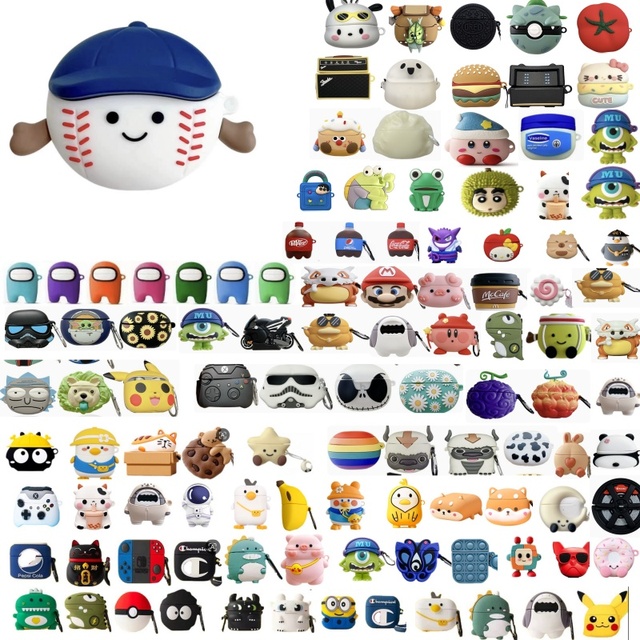 Cute Kawaii 3D Soft Earphone Case Anime Cartoon Earbud Cover for Airpods 1 2 3 4 Protective Shell for Pro 2 for Boys Girls
