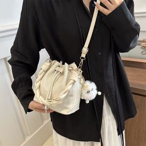 Woven Tote <b>Bag</b> with <b>Drawstring</b> Closure and Dip Dye Color for Women - Product Image 4