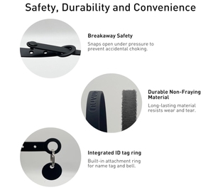 ब्रेसवे बिल्ली कॉलर-नरम, आरामदायक और हल्के सुरक्षा बकल कॉलर नाम टैग रिंग के साथ आउटडोर बिल्लियों के लिए नाम टैग रिंग - Product Image 4