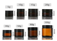 Toples Krim Kaca Amber Wadah Kosmetik Kosong Pot Sampel Krim Mata Penyimpanan Salep Isi Ulang Riasan Perjalanan
