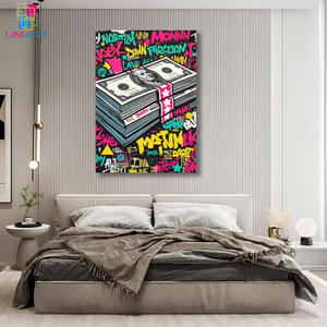 UNIART moderne argent dollar toile peinture imprime art <span class=keywords><strong>mural</strong></span> <span class=keywords><strong>image</strong></span> de rue décoration vivante sans <span class=keywords><strong>cadre</strong></span> <span class=keywords><strong>pour</strong></span> salon décor à la maison - Product Image 4