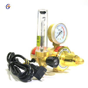 Régulateur de pression de dioxyde de carbone Gw-301, tout en cuivre, avec manomètre chauffé électriquement pour bouteille de gaz, pression réduite 25 Mpa - Product Image 1