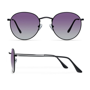 Gafas de sol con montura redonda de Metal para hombre, lentes polarizadas con UV400, personalizadas, fabricante de <span class=keywords><strong>China</strong></span> - Product Image 6