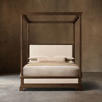 Lit à baldaquin Oliviero en tissu, lit capitonné de luxe, lit king-size ou queen-size, hôtel, villa, sur mesure, vente en gros