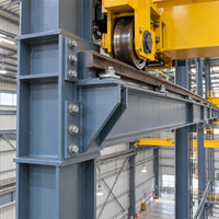 Bâtiment d'atelier préfabriqué à double travée en structure métallique lourde avec système de pont roulant