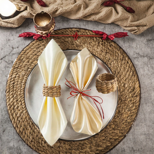 Anneau de serviette en rotin moderne haut de gamme et écologique pour la décoration de table de mariage, de fête ou de Noël - Product Image 3