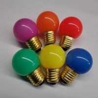 Lampe lanterne miniature LED RGB colorée en plastique imperméable IP65 pour extérieur, 1W G45, E27 AC220-240V Ra60 30000h, ampoule décorative