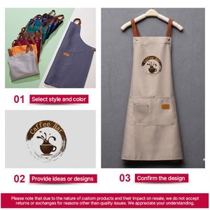 Wholesale Custom Logo Polyester Multi Function Home Chef Baking Clothes Adult <b>Aprons</b> <b>Kitchen</b> <b>Apron</b> with Pockets - Product Image 3