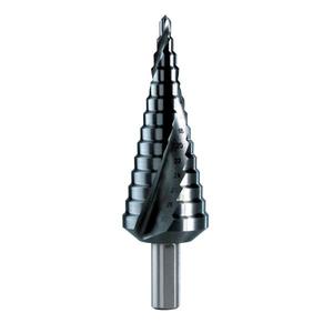 KRINO - 0124804 Spiral <b>step</b> <b>drill</b> bits HSS + TIALN - EAN 8014249143789 <b>DRILL</b> BITS OTHER <b>DRILL</b> BITS - Product Image 1