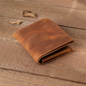 For Boshiho Customized Vintage Real Leather Bifold <b>RFID</b> <b>Wallet</b> Short Men's Handmade Full Grain Leather Cards Holder Open Gift - Product Image 5