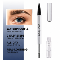 Crayon à sourcils 2-en-1 et gel fixateur transparent pour sourcils, gel coiffant pour sourcils, crayon à sourcils, marque privée
