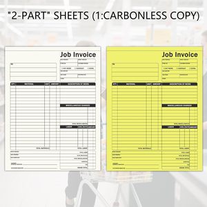 50 sets de formulaires de commande de travail en 2 exemplaires autocopiants avec système de détachement rapide, carnet de factures et de reçus - Product Image 4