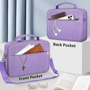 Muestra Gratuita de Bolsa de Transporte para Biblia de Cuero PU, Estuche Multifuncional Portátil para Biblia, Funda Duradera Personalizada para Libro Bíblico - Product Image 5