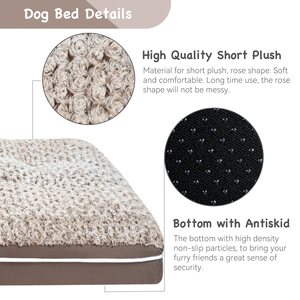 Coussin pour chien HowSaluPet en peluche, rectangle, mousse à mémoire de forme, fausse fourrure douce, lavable, moderne, pour chiens, toutes saisons, usage intérieur - Product Image 5