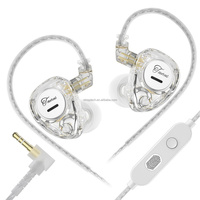 Écouteurs filaires KZ Taurus 2 avec transducteur dynamique, basses Hi-Fi, microphones HD doubles pour le gaming et la musique, intra-auriculaires