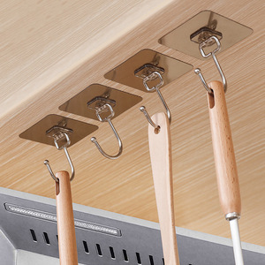 Gancho adhesivo fuerte, colgante grande, transparente, puerta de cocina sin rastro, pared de baño, sala de estar desmontable sin perforaciones - Product Image 6