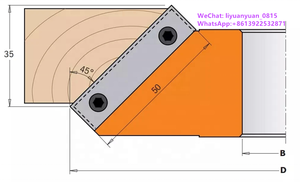 NOUVEAU Meilleure vente tête de rabot à chanfreiner à 45 degrés pour la fabrication d'escaliers en <span class=keywords><strong>bois</strong></span> avec plaquettes de rechange en carbure chanfrein - Product Image 6