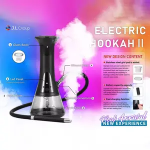 Wholesale Portable Electronic Hookah Shisha With LED Fashion Design Logo Customized With Pods Hookah